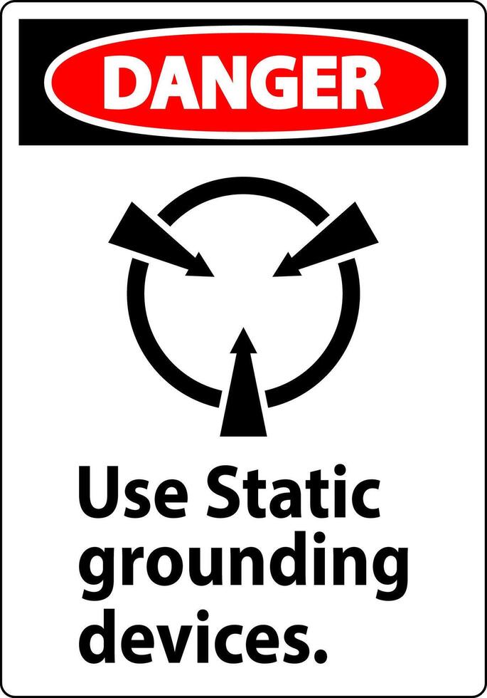 Danger Sign Use Static Grounding Devices vector