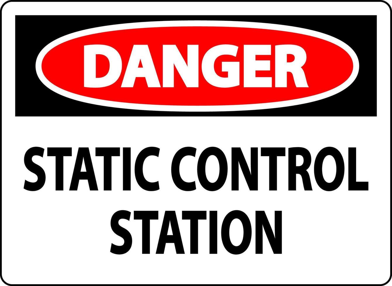 Danger Sign Static Control Station vector