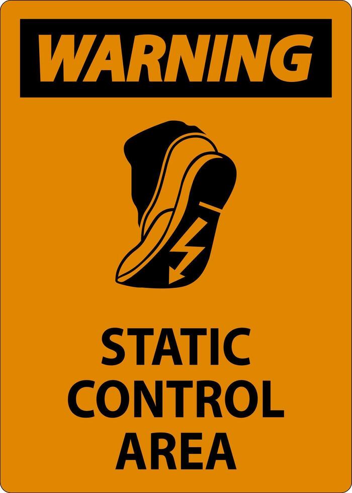 Warning Sign Static Control Area vector