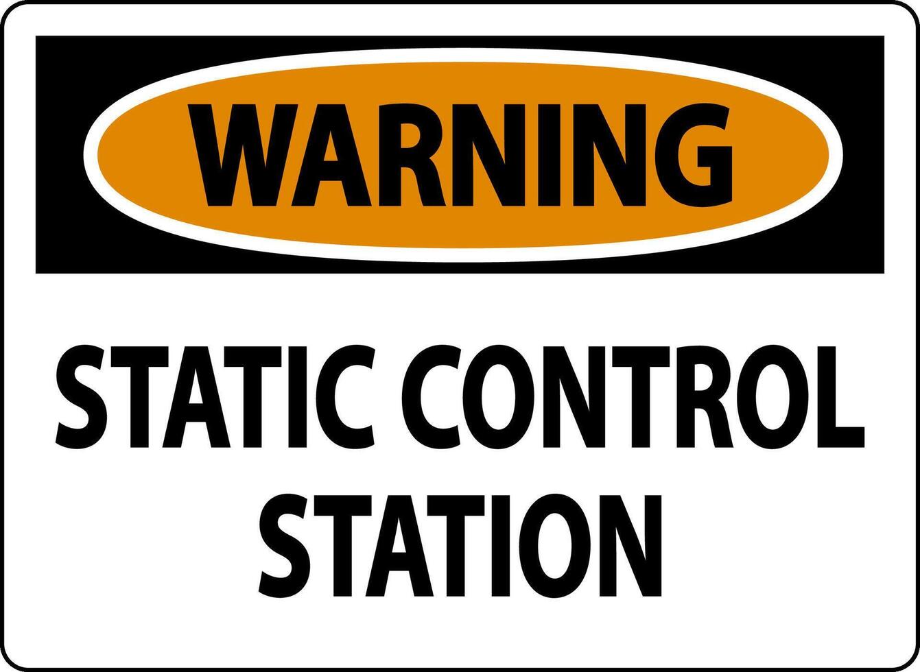 Warning Sign Static Control Station vector