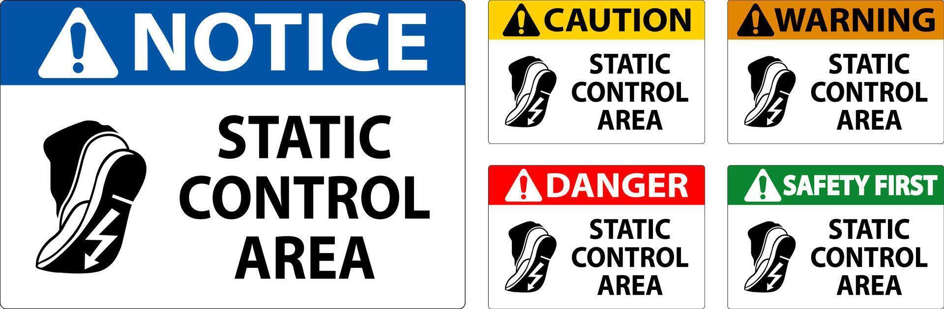 Caution Sign Static Control Area vector