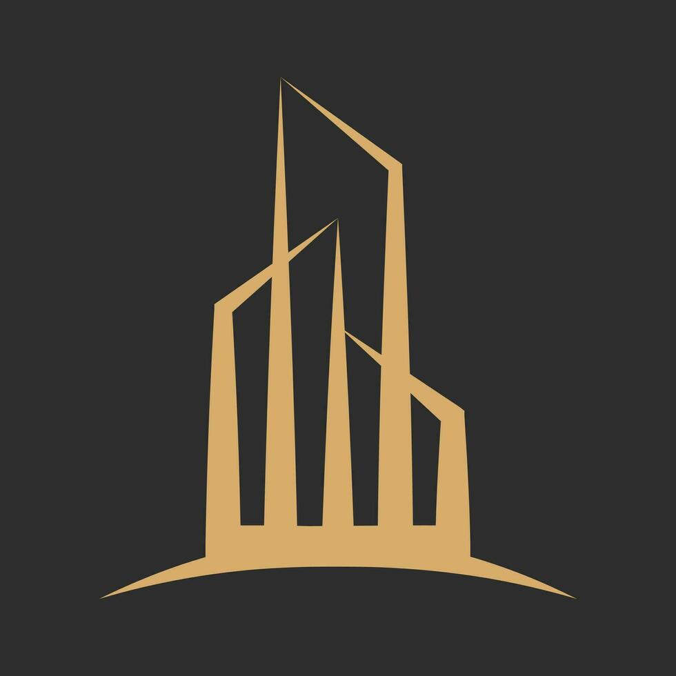 simple luxury real estate logo design vector