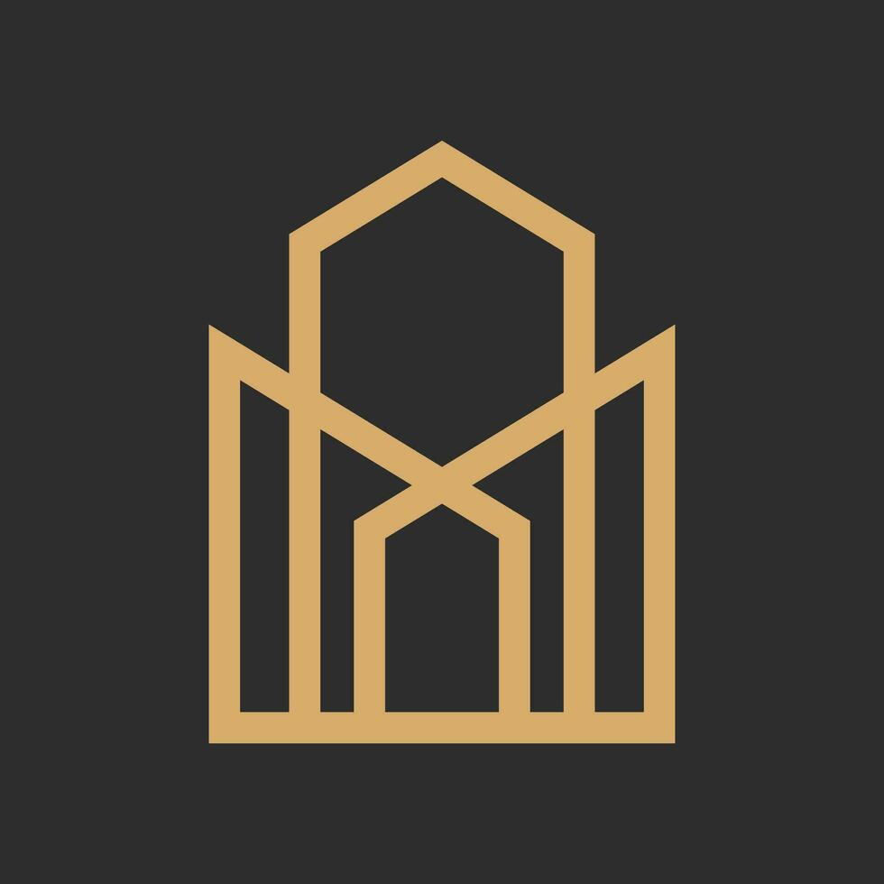 simple luxury real estate logo design vector