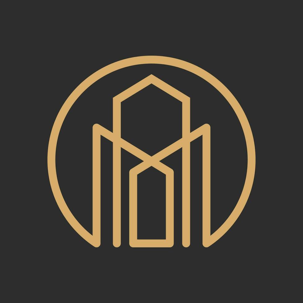 simple luxury real estate logo design vector