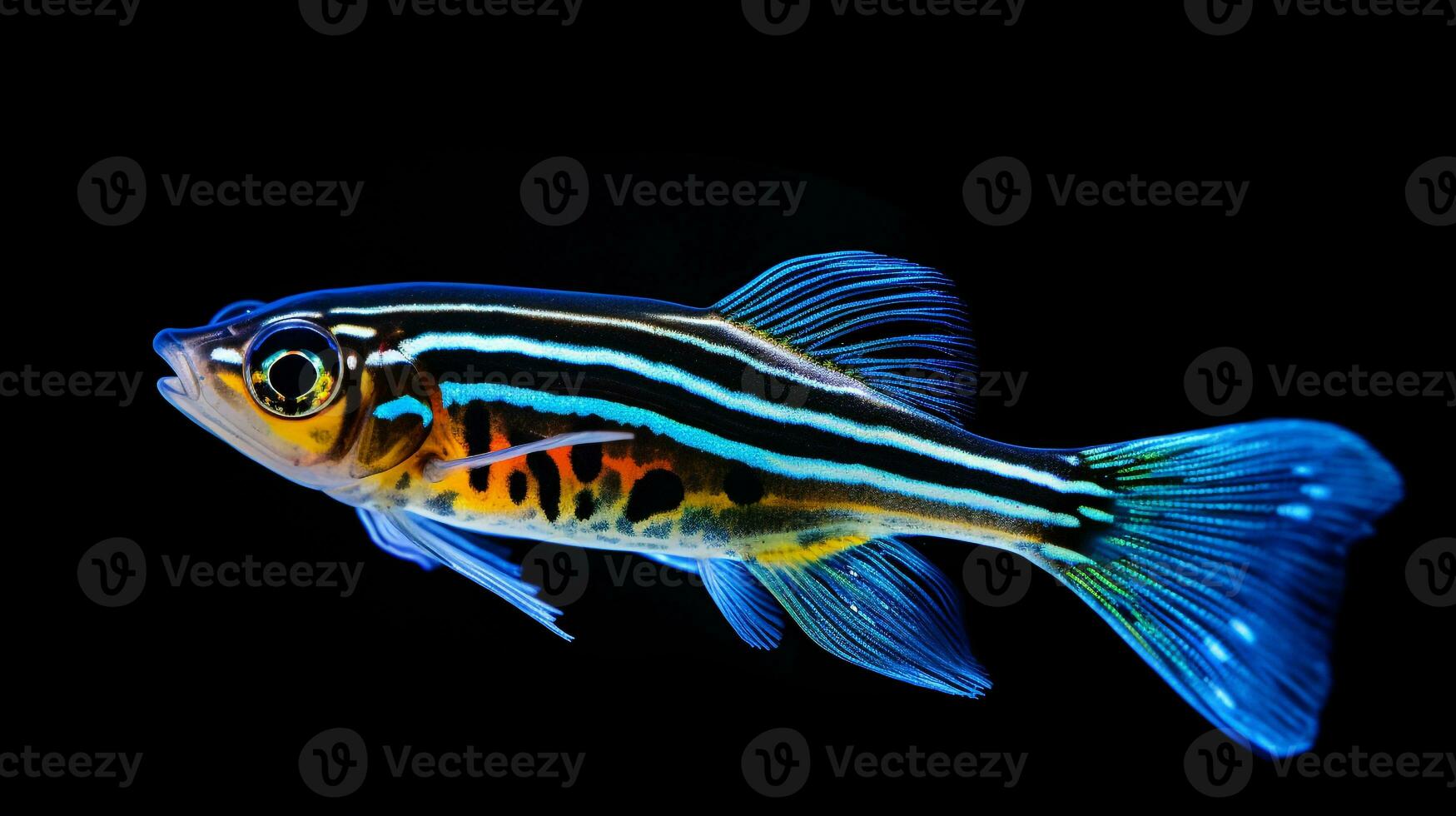 Wildlife photography of Photo of Zebrafish. Generative AI