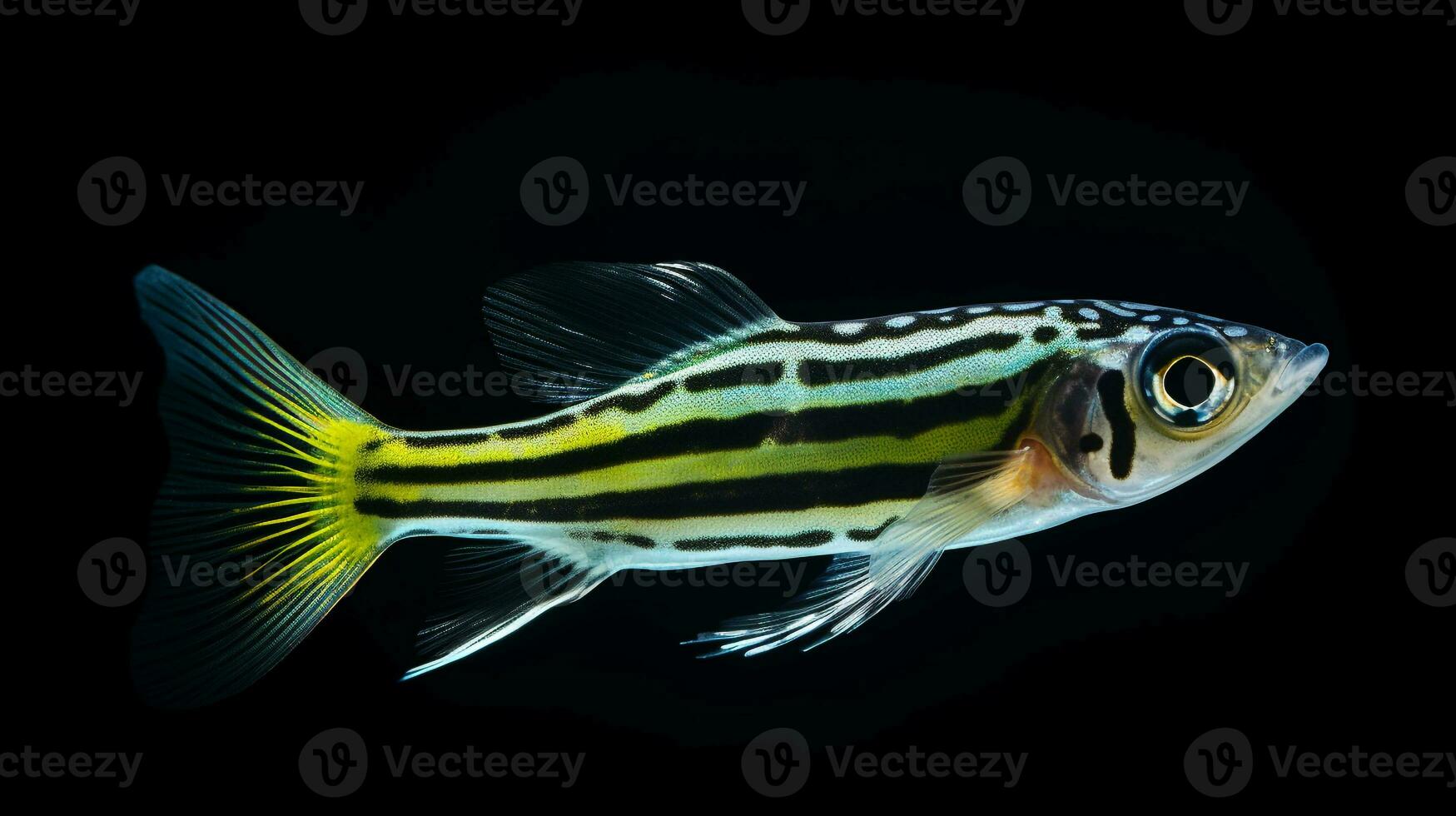 Wildlife photography of Photo of Zebrafish. Generative AI