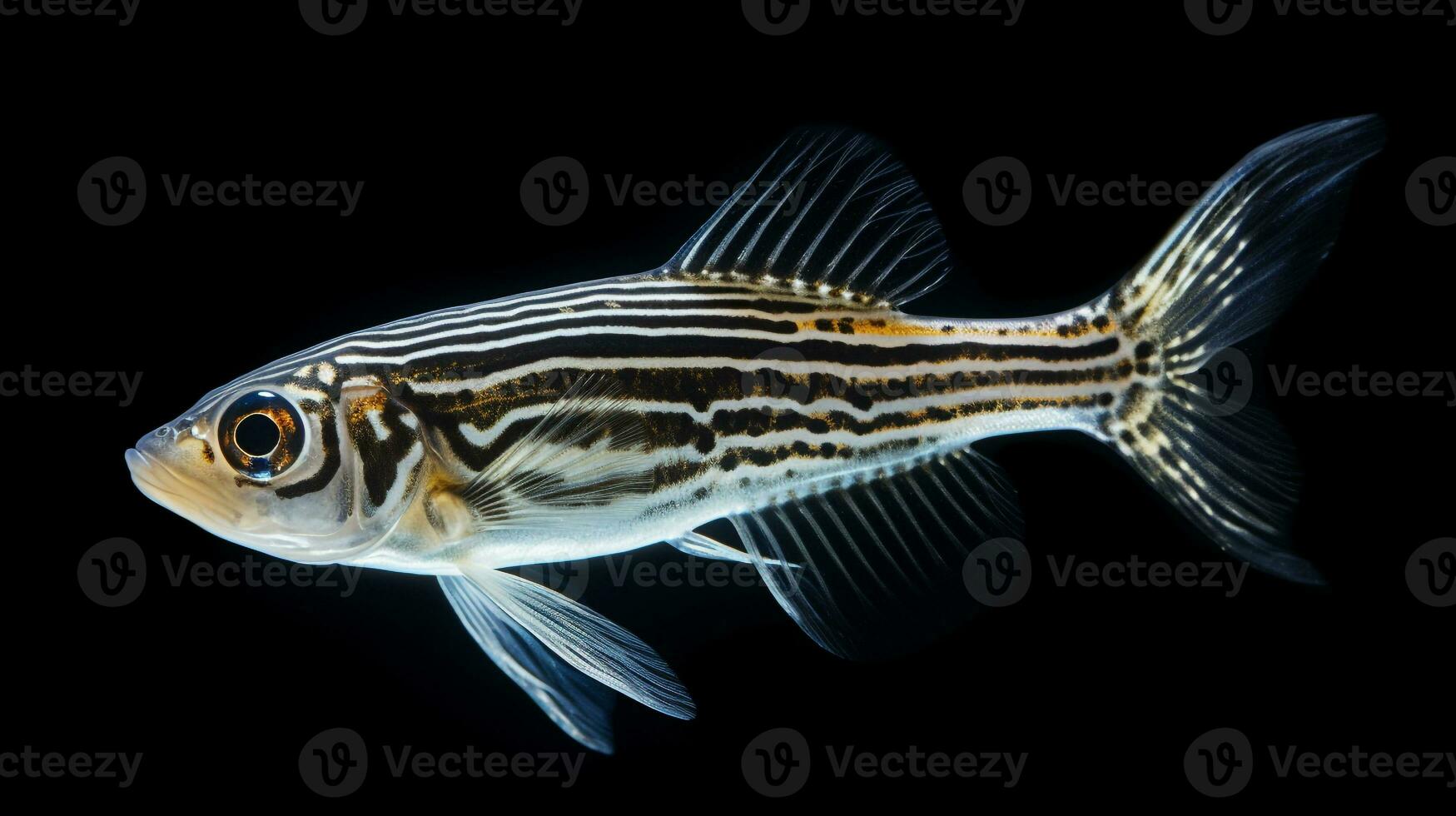 Wildlife photography of Photo of Zebrafish. Generative AI