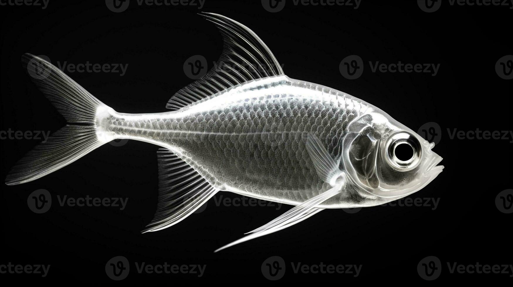 Wildlife photography of Photo of X-ray Tetra Fish. Generative AI