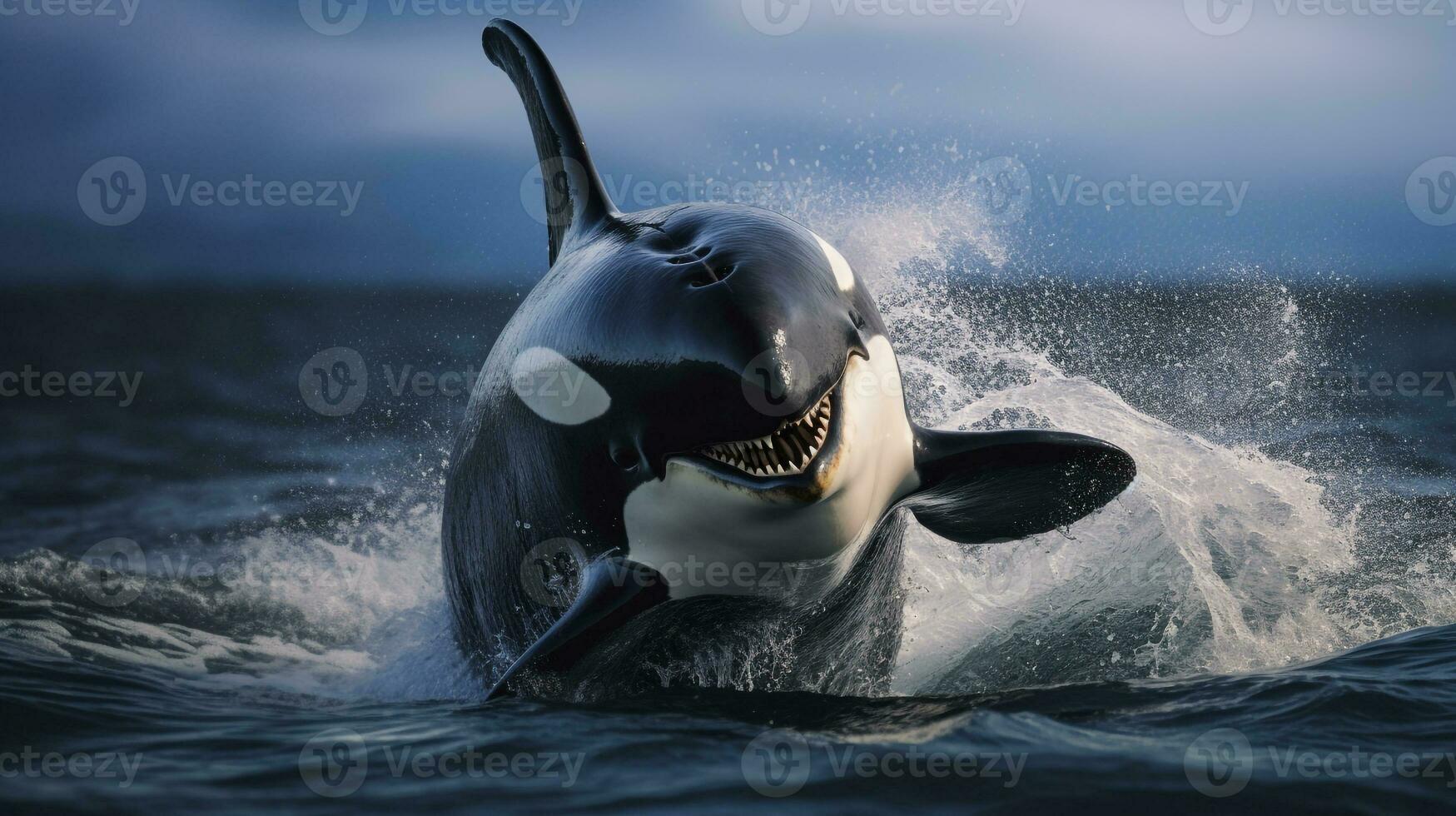 Wildlife photography of Photo of Killer Whale. Generative AI