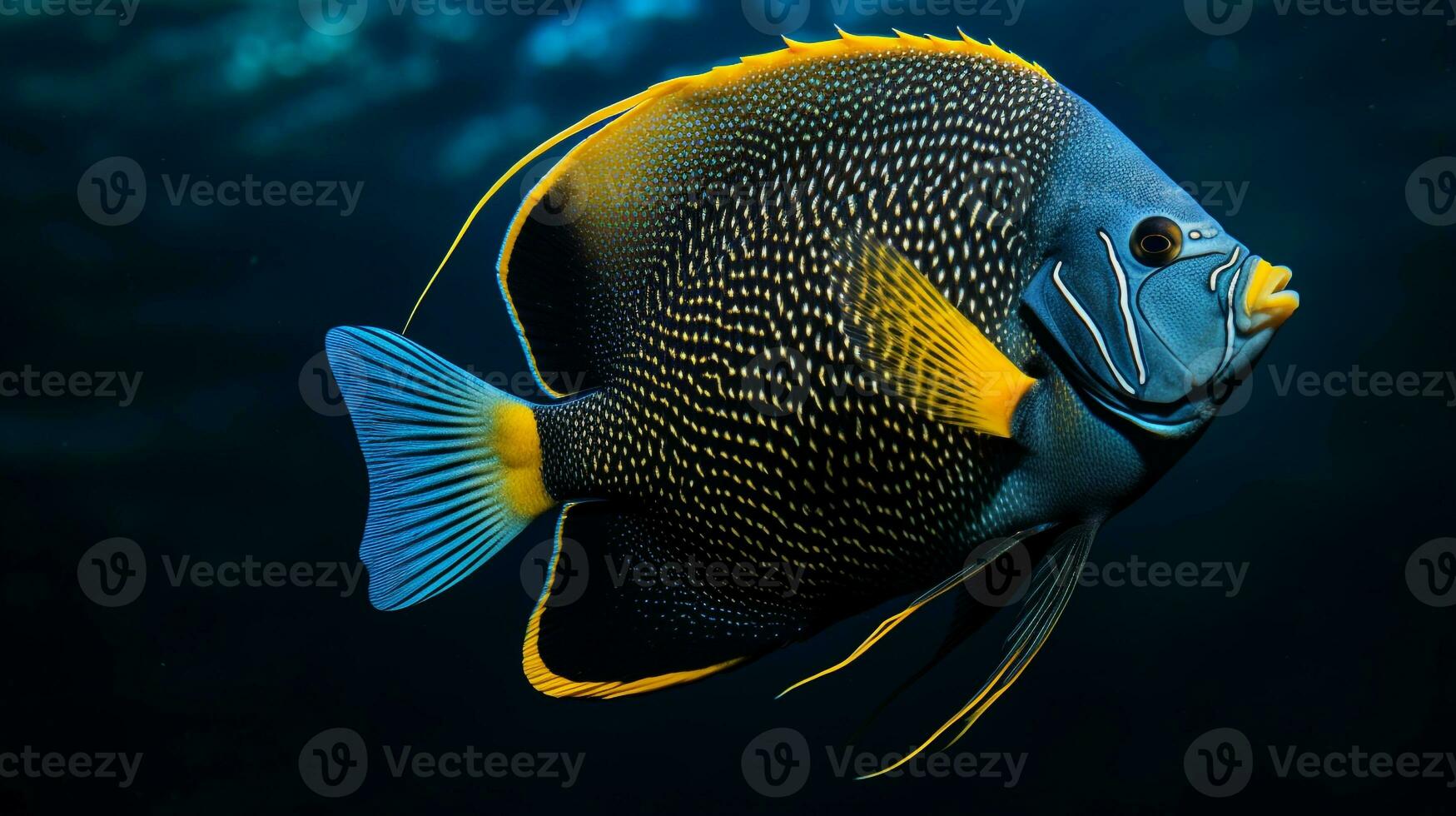 Wildlife photography of Photo of Angelfish. Generative AI