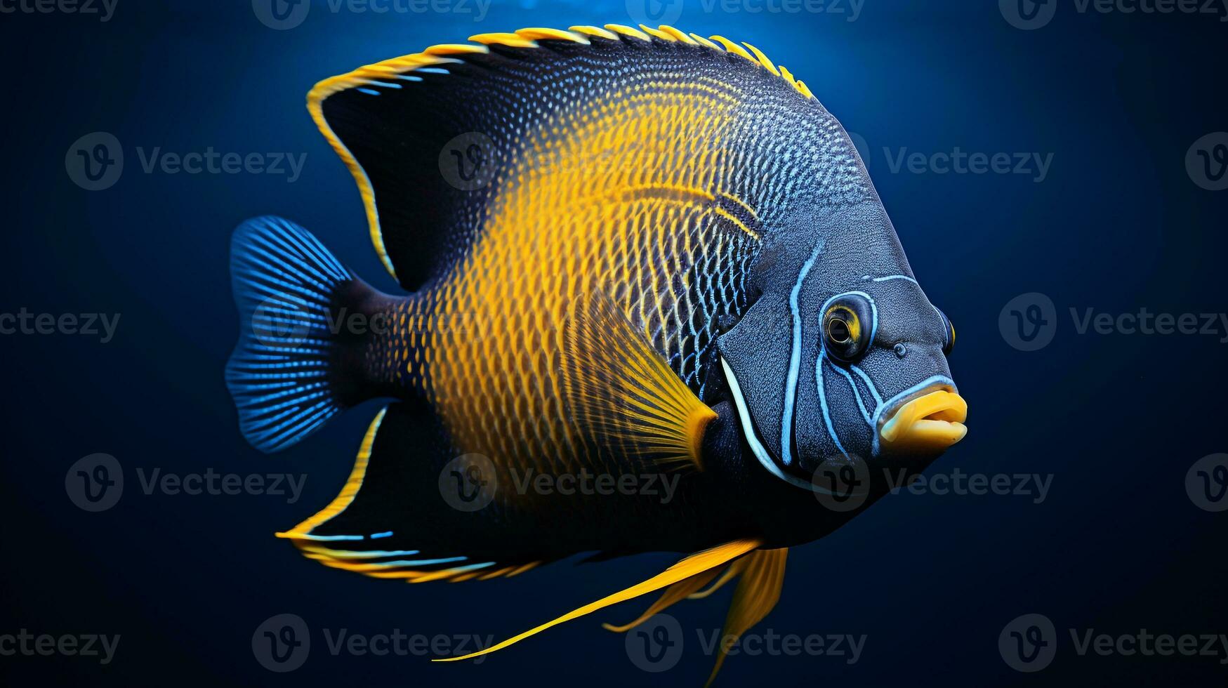 Wildlife photography of Photo of Angelfish. Generative AI