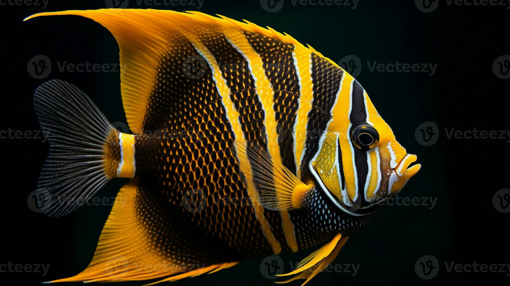 Wildlife photography of Photo of Angelfish. Generative AI