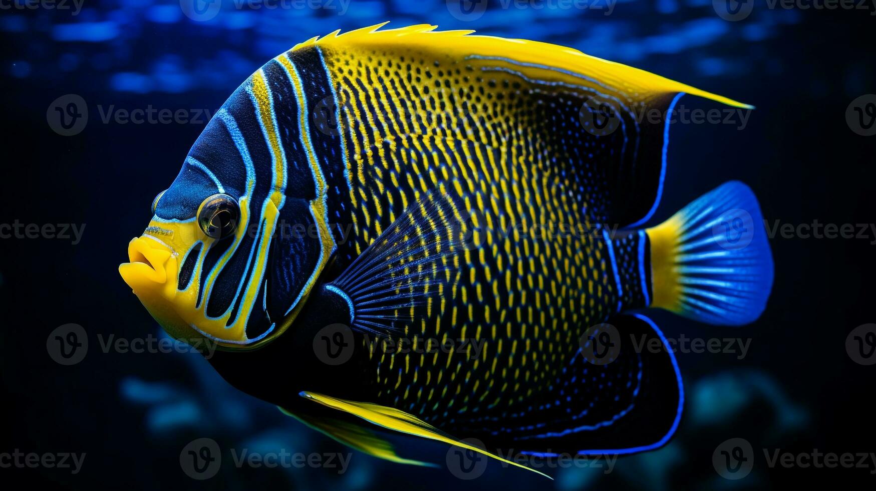 Wildlife photography of Photo of Angelfish. Generative AI