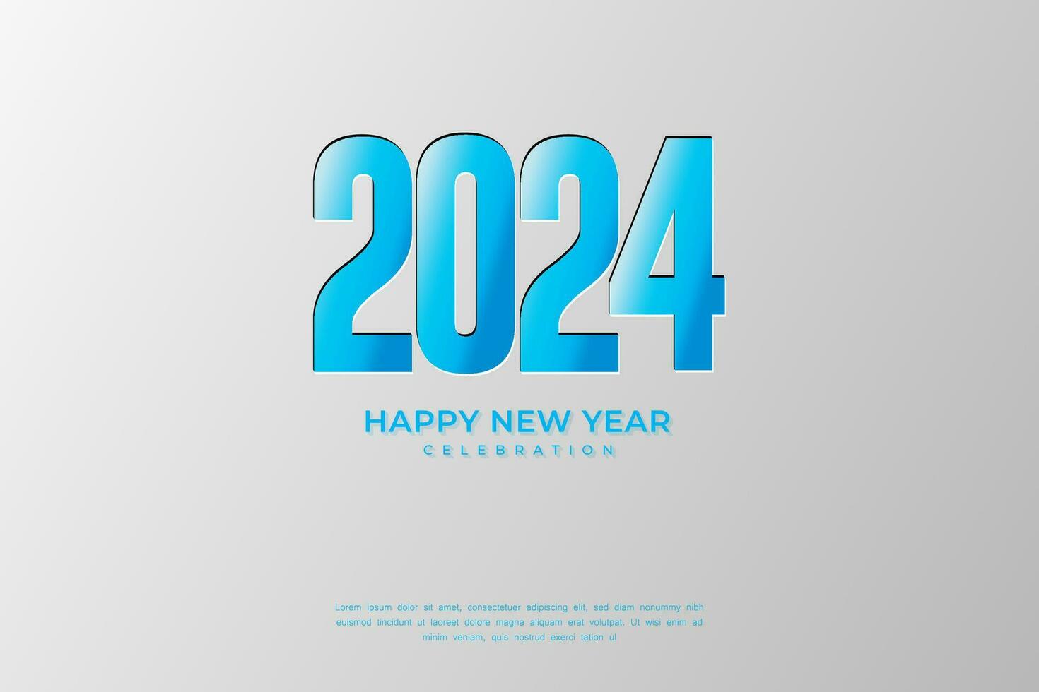 Happy New Year 2024. With Cutout Effect Premium Background for Banners, Posters or Calendar. vector