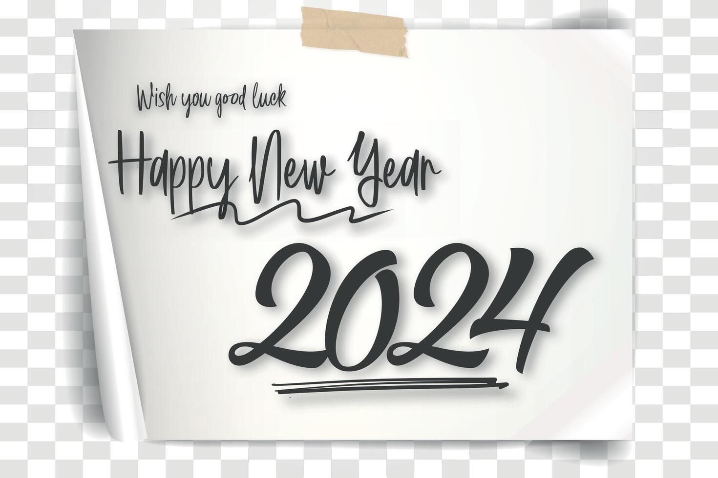 Paper sticky notes, memo messages, notepads and torn paper sheets. Blank notepaper of new year 2024 reminder, to do list and office notice or information board with appointment notes vector