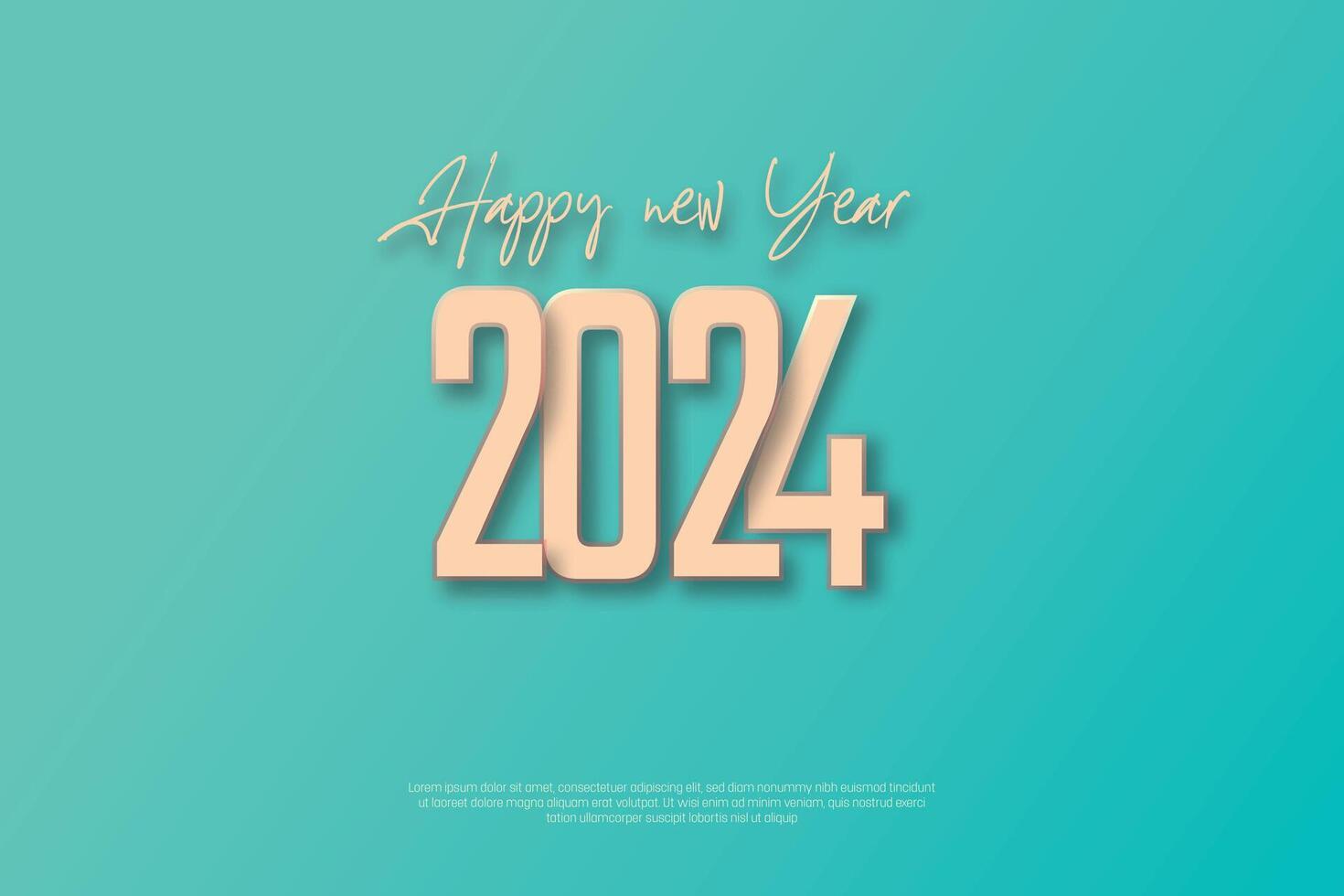 sencillo diseño contento nuevo año 2024. antecedentes para pancartas, carteles o calendario. vector