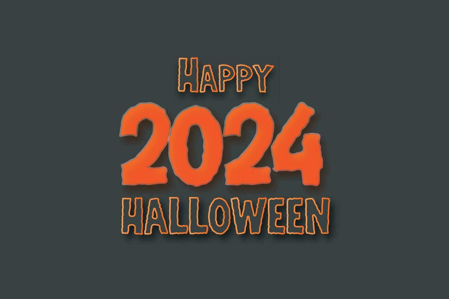 Happy Halloween vector lettering new year 2024 for banner, poster, greeting card, party invitation. Isolated illustration.