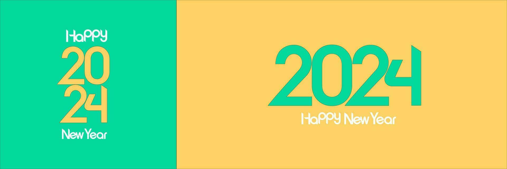 Happy New Year 2024. festive realistic decoration. Celebrate 2024 party, With thick and modern fonts. Colorful design. Vector Premium Background for Banners, Posters or Calendar.