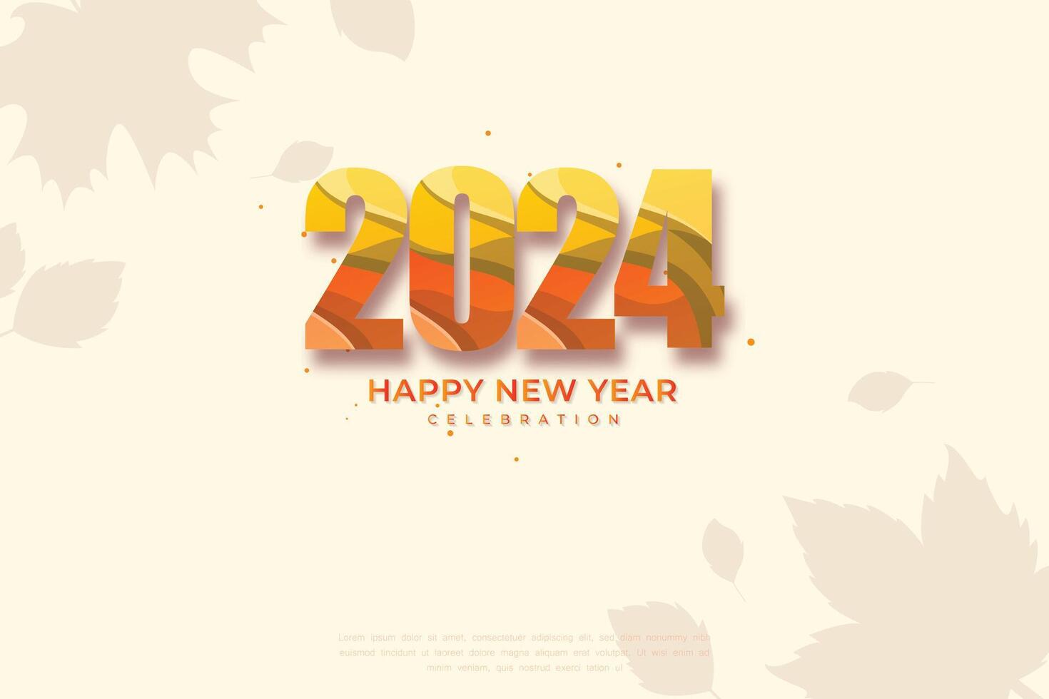 Simple and Clean Design Happy New Year 2024 on Autumn Background vector