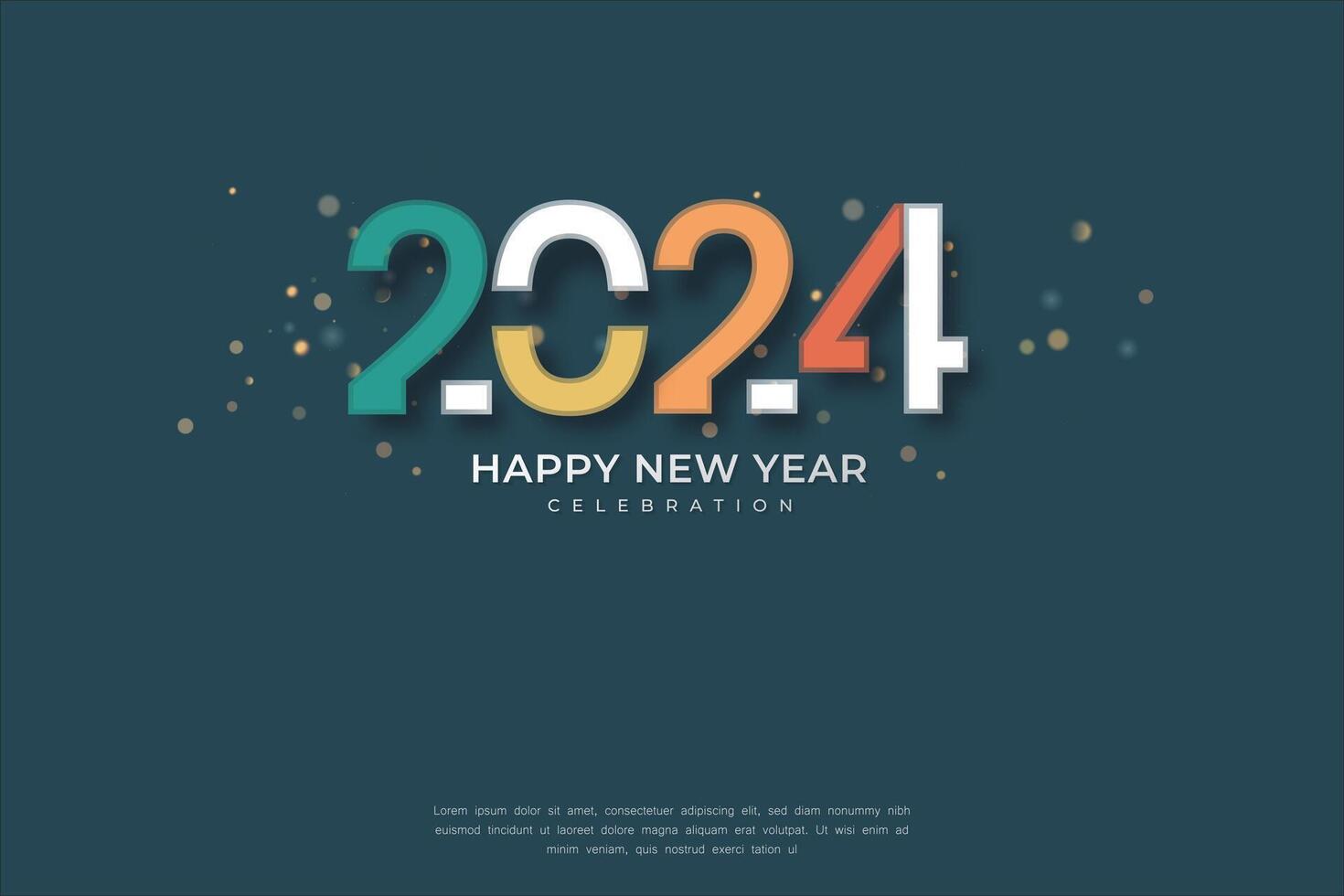 Simple and Clean Design Happy New Year 2024 dark Background vector