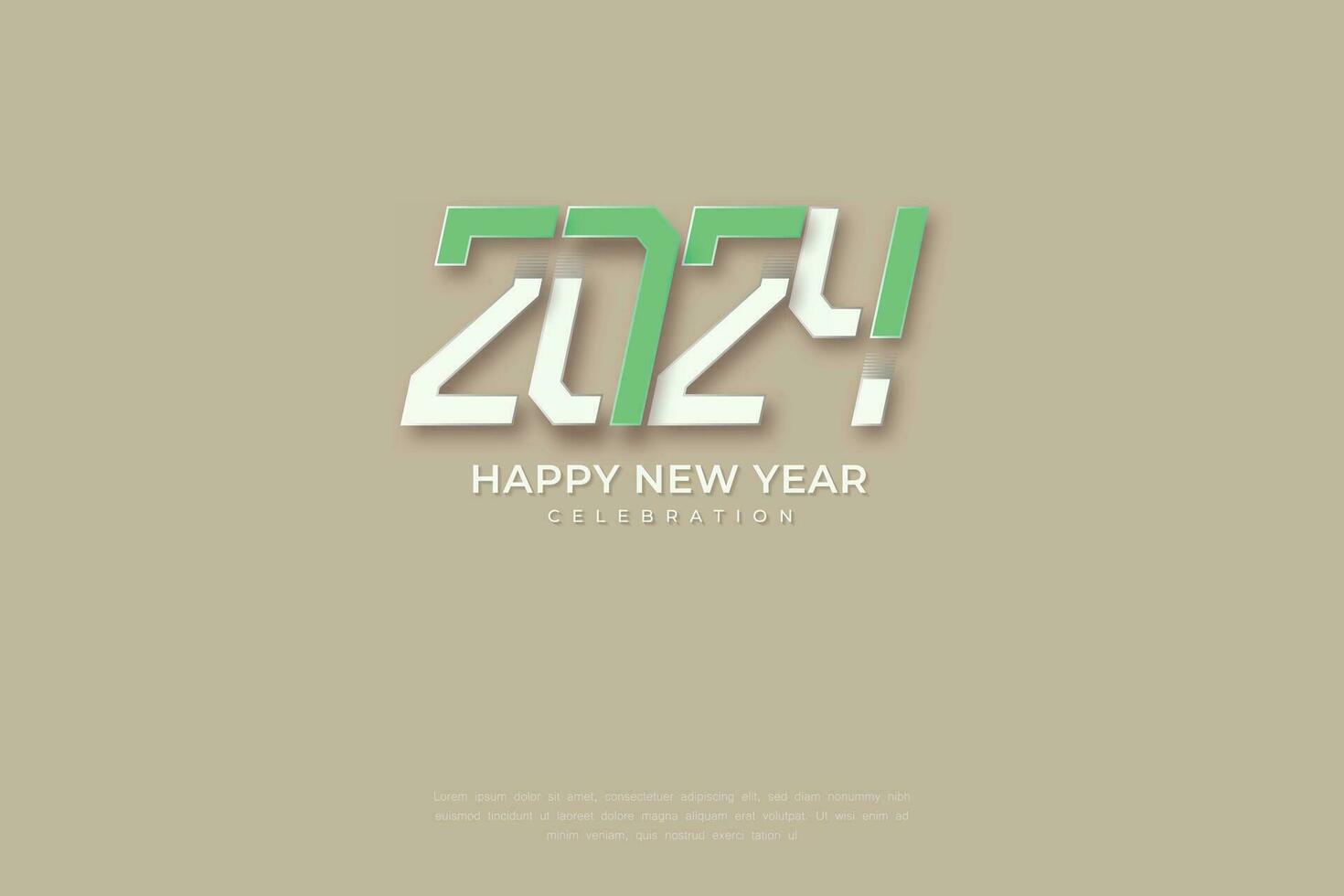 Simple and Clean Design Happy New Year 2024 for Background for Banners, Posters or Calendar. vector