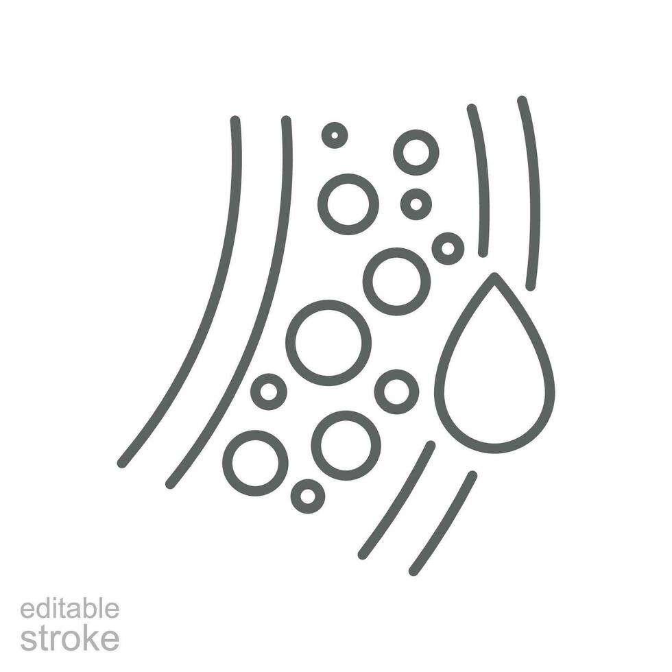 Blood vessel line icon. Bloods Capillary tube, Human circulatory system flow in Artery. Simple pictogram for science Body anatomy Editable stroke Vector illustration Design on white background EPS 10