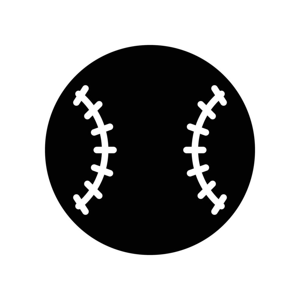 béisbol pelota deporte icono. deporte liga equipo. sólido logo símbolo, glifo pictograma para sitio web y solicitud. vector ilustración. diseño en blanco antecedentes. eps 10