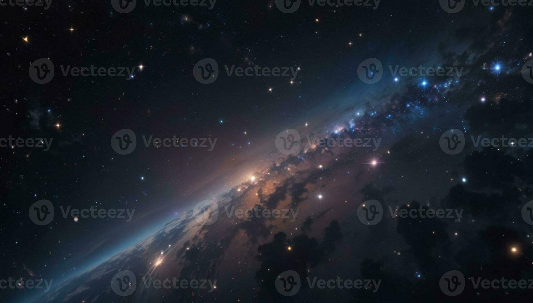 Stars and galaxy outer space sky night universe black starry background of shiny starfield. AI generated photo
