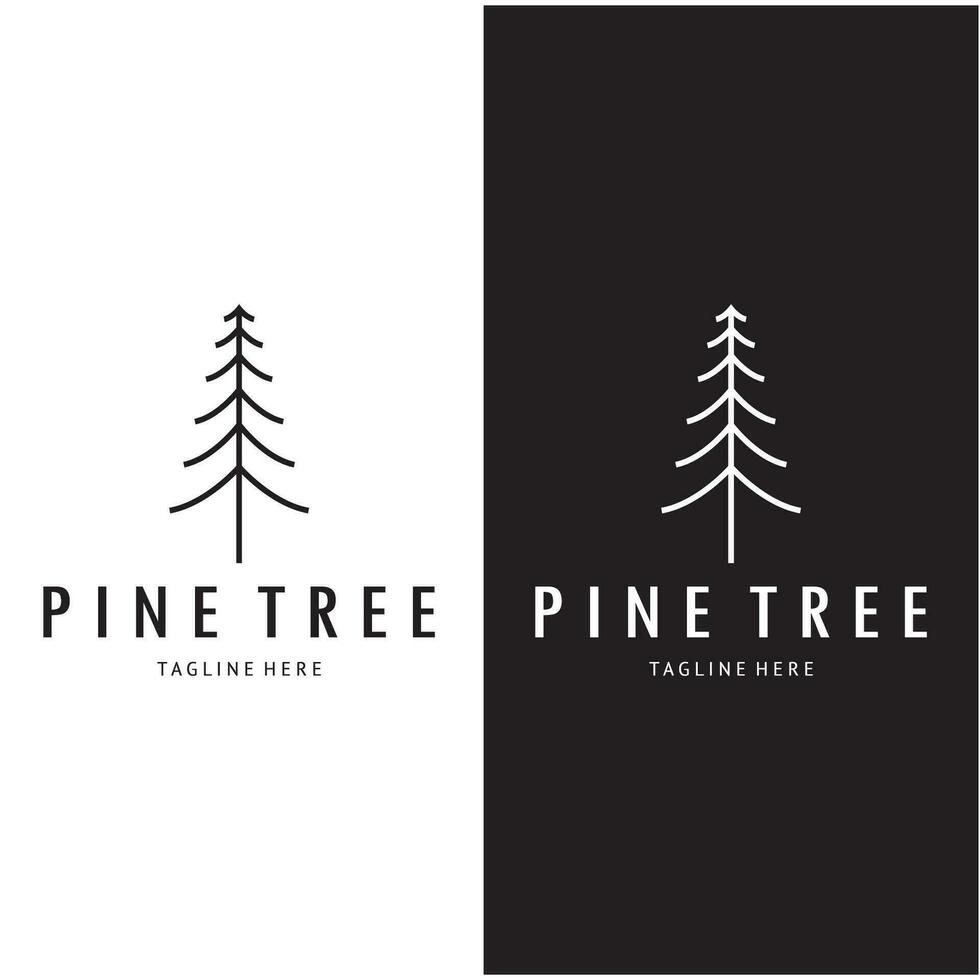 simple pine or fir tree logo, evergreen. for pine forest, adventurers, camping, nature, badges and business vector