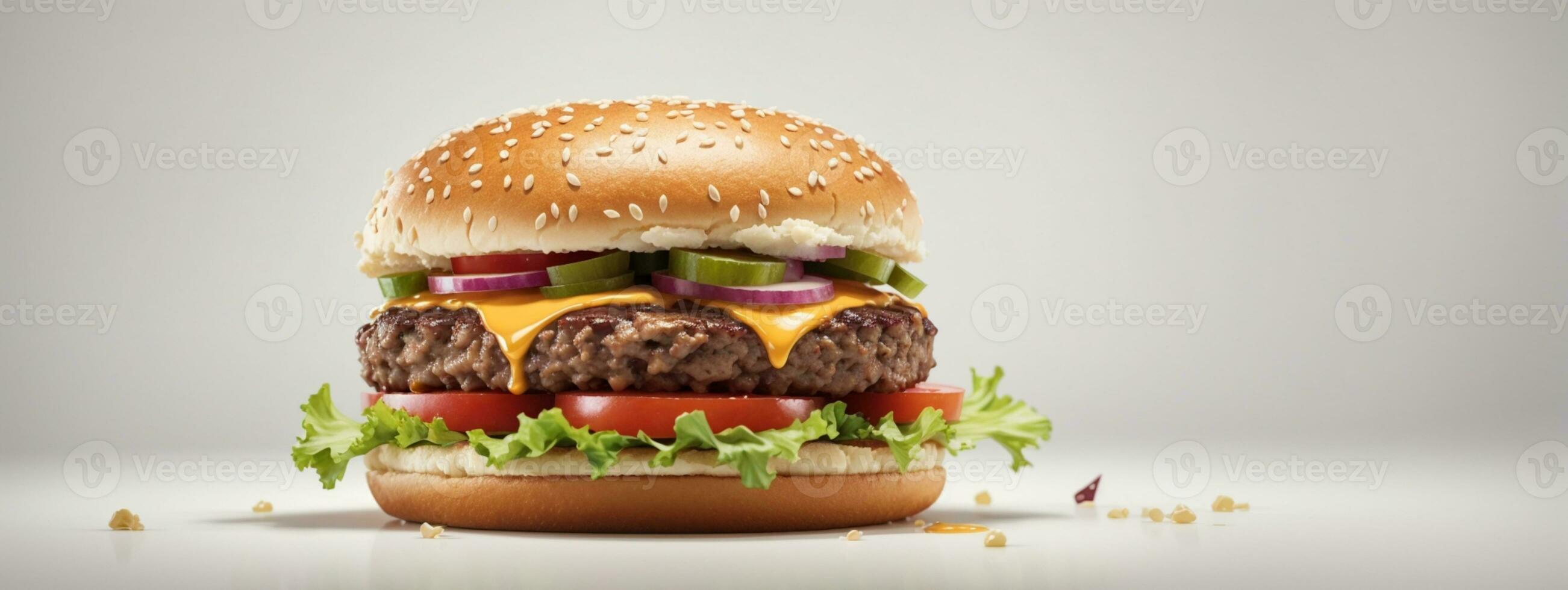 delicious burger. AI generated photo