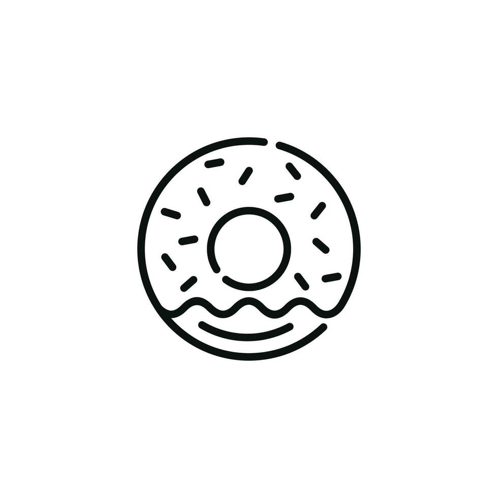 Donut line icon isolated on white background vector