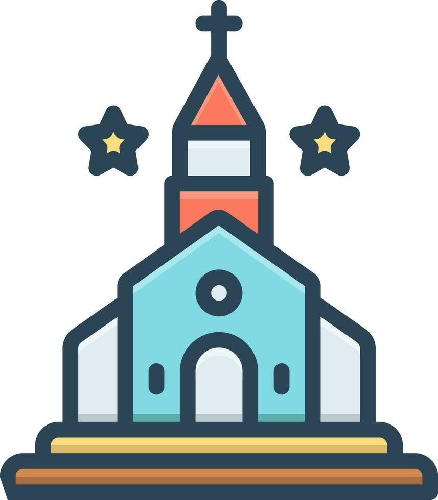 color icono para iglesia vector