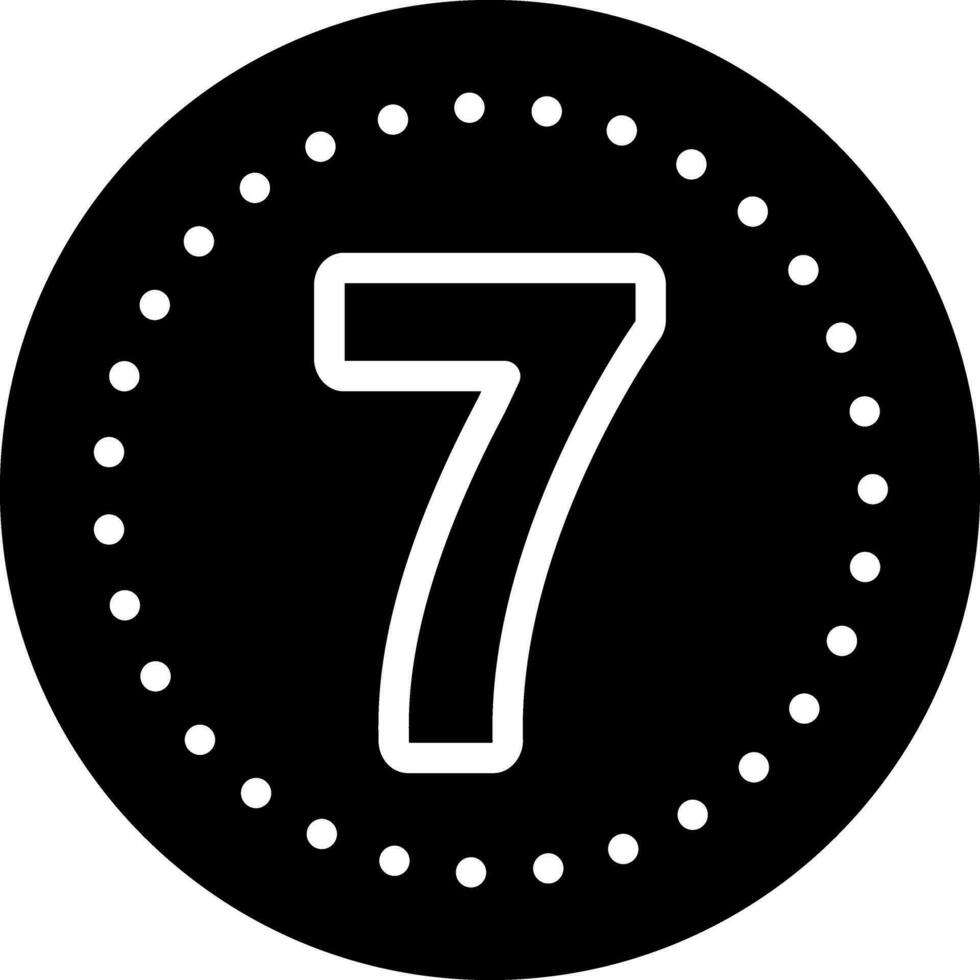 solid icon for seven vector