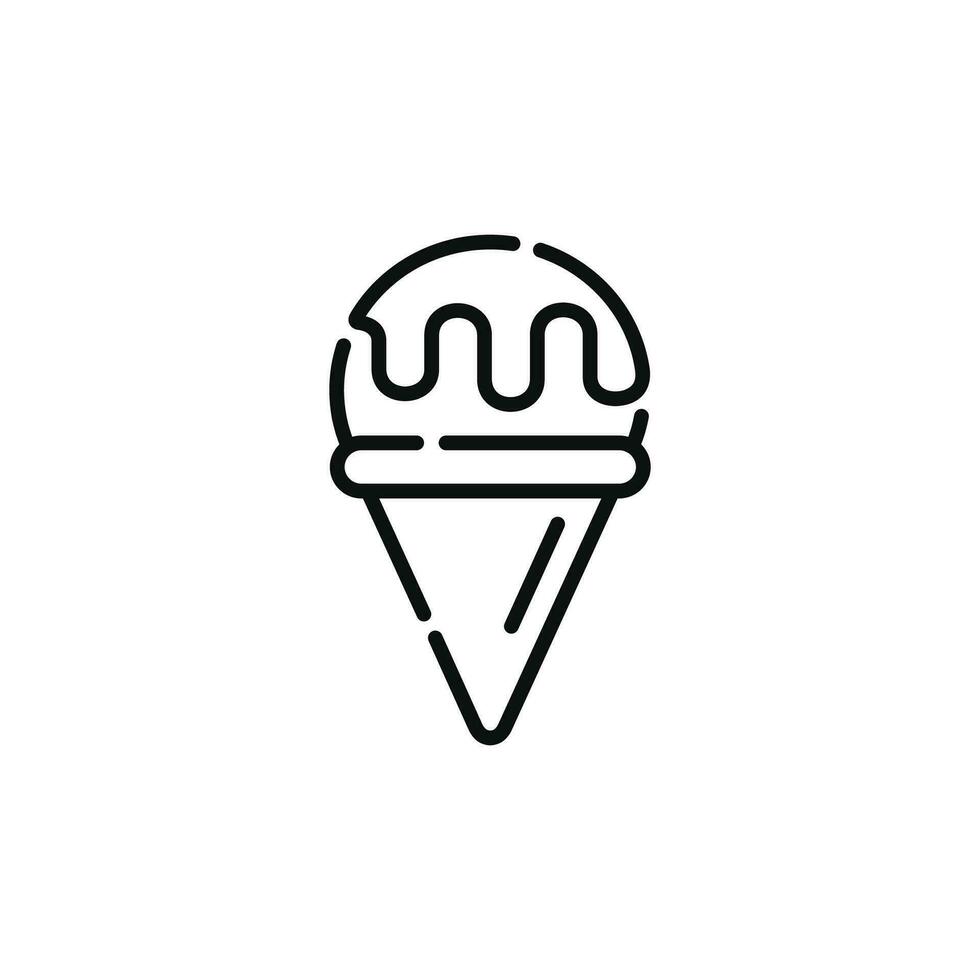 Ice cream line icon isolated on white background vector