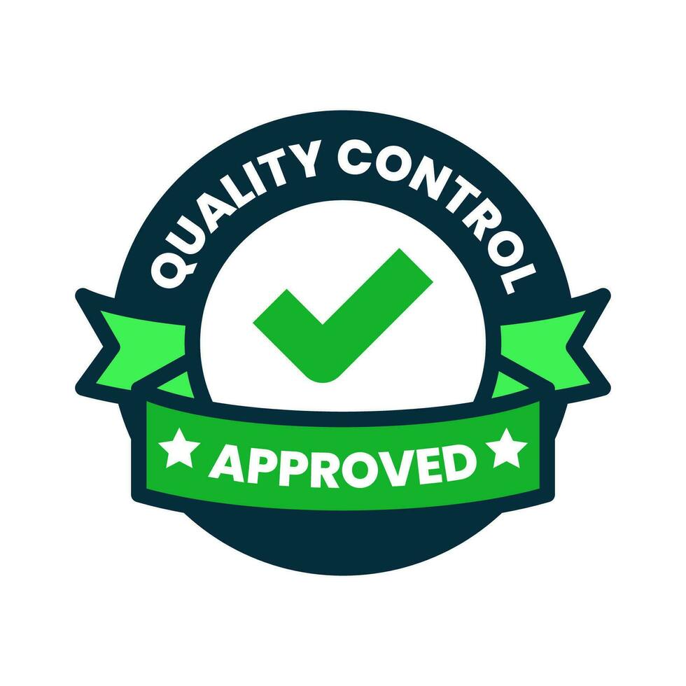 quality control approved modern graphic element for icon, sticker, badge vector