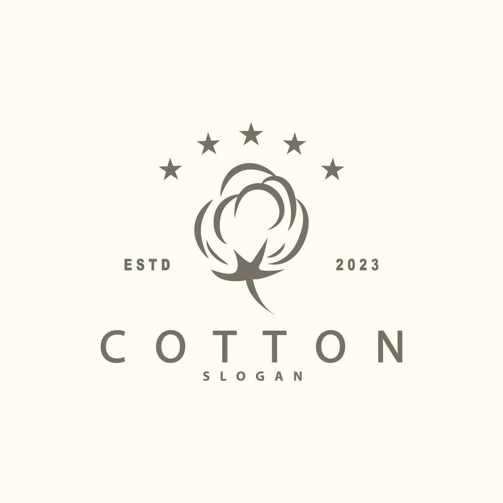 Cotton Logo Minimalist Design Simple Illustration Template vector