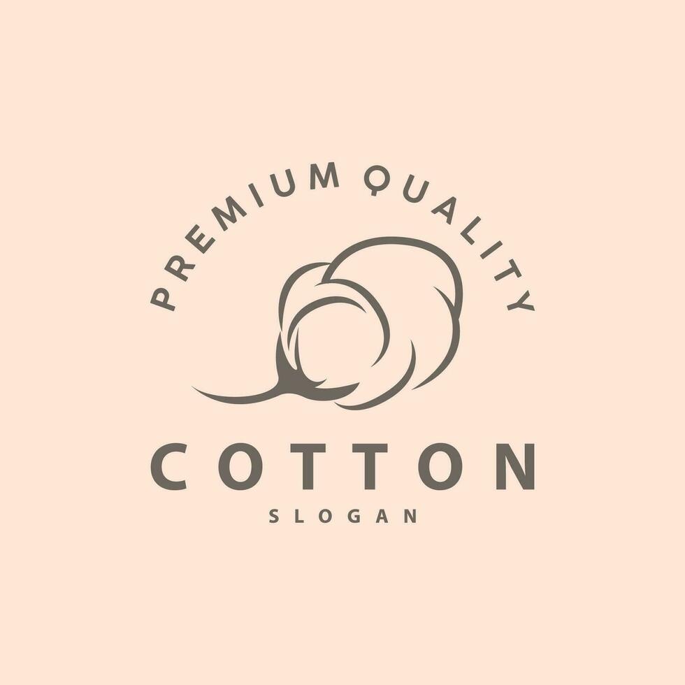 Cotton Logo Minimalist Design Simple Illustration Template vector