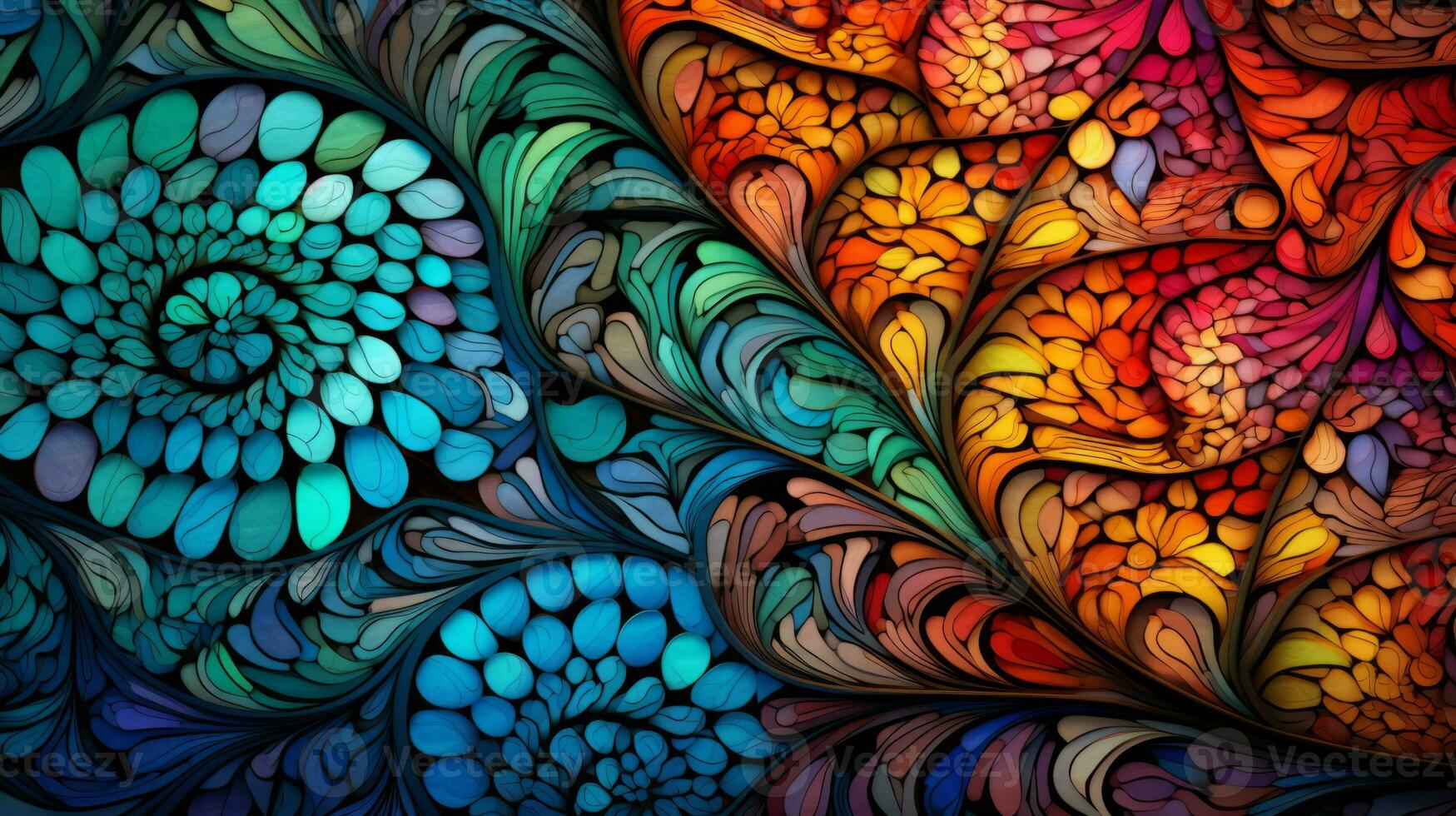Intricate mosaic of colors in mesmerizing background. Generative AI photo