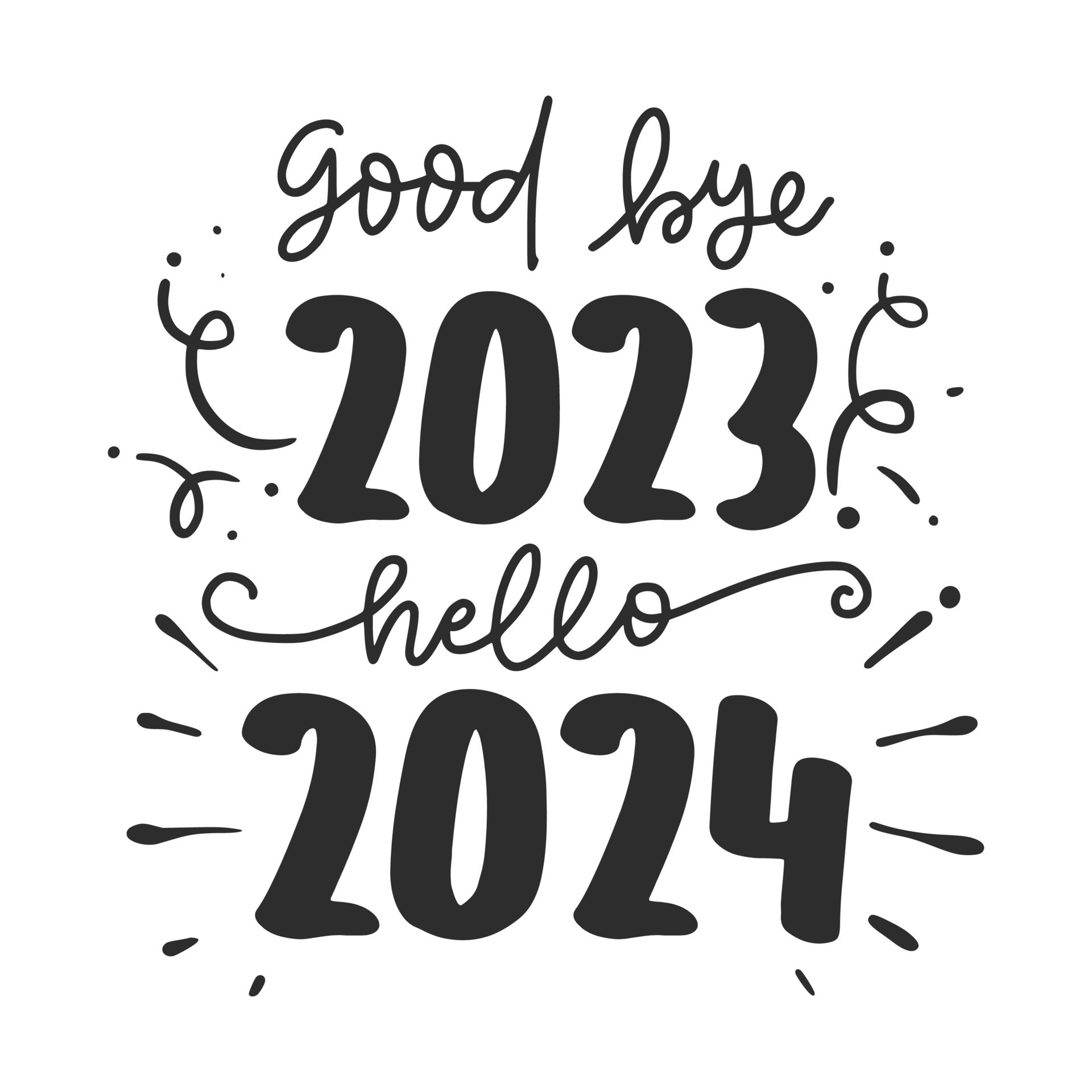 Happy New Year 2024 design. New Year Lettering. Premium vector design