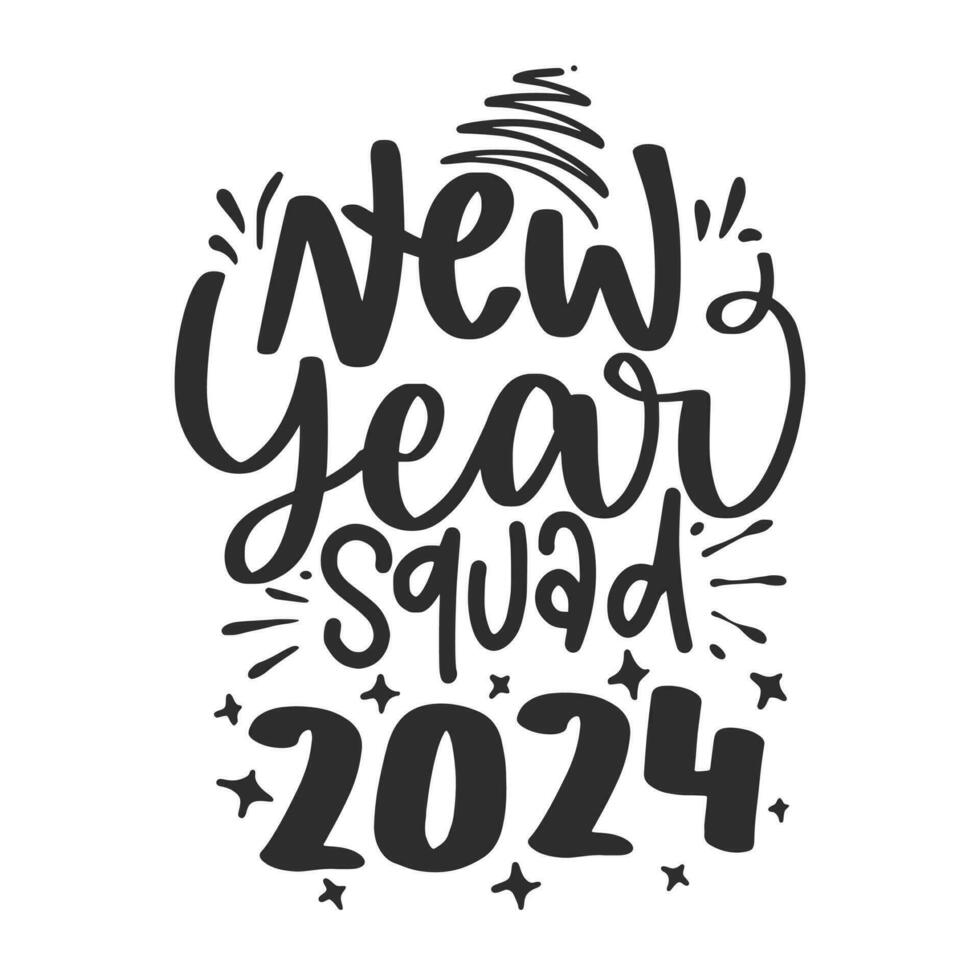 Happy New Year 2024 design. New Year Lettering. Premium vector design for poster, banner, greeting and New Year 2024 celebration.