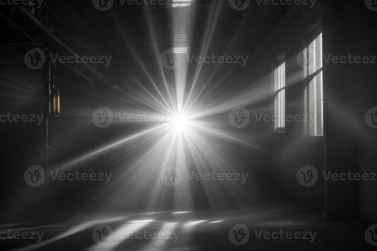 abstract beautiful rays of light on black background.. AI generated photo