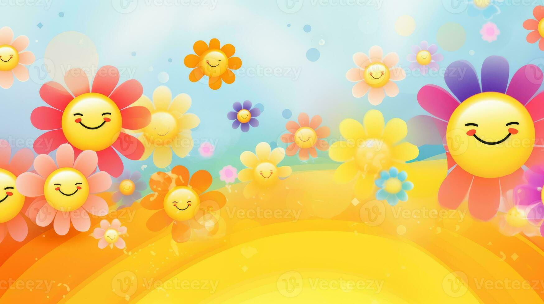 Bunch of flowers that are in the grass. Generative AI photo