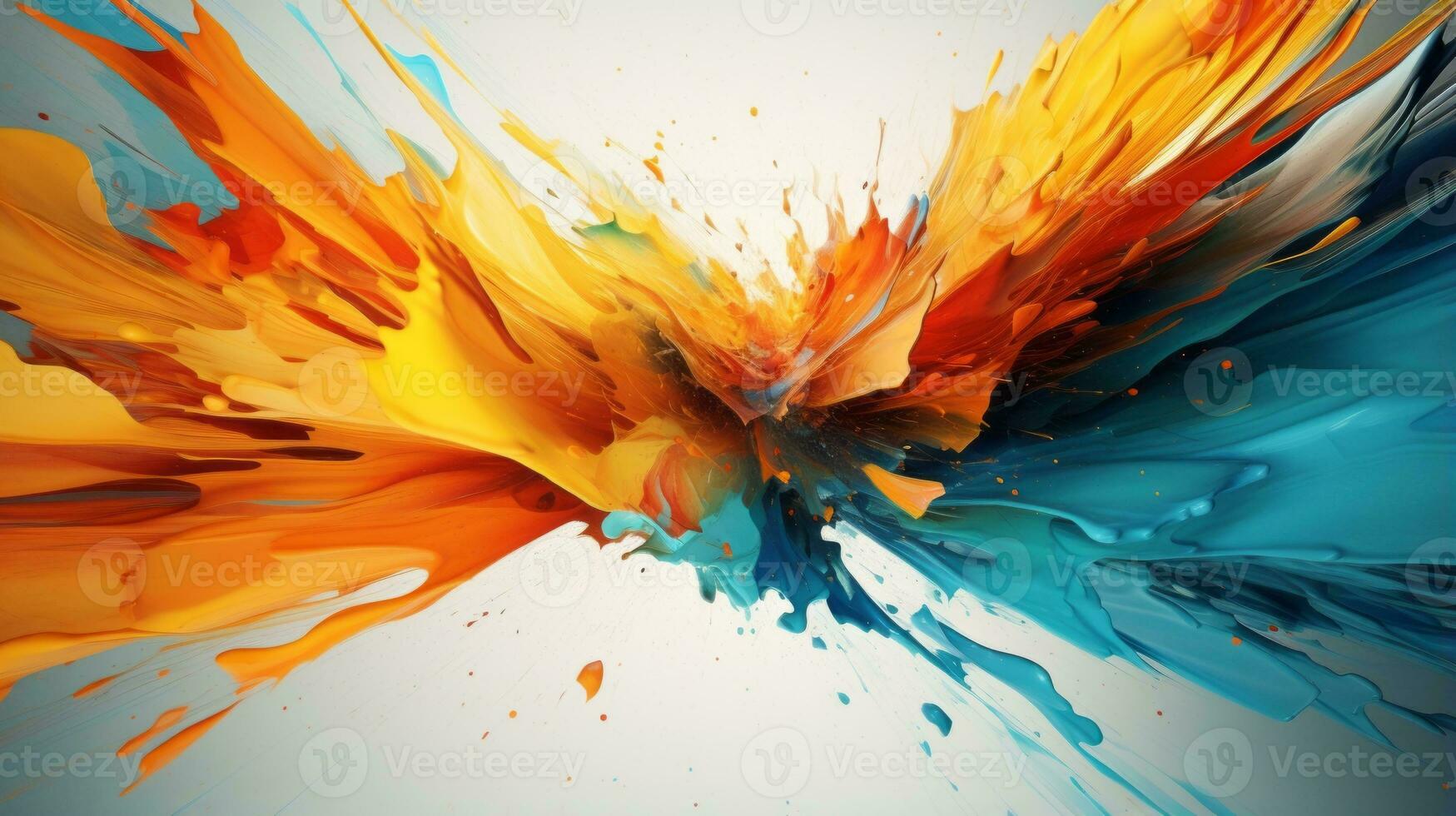 Colorful abstract painting on a white background. Generative AI photo