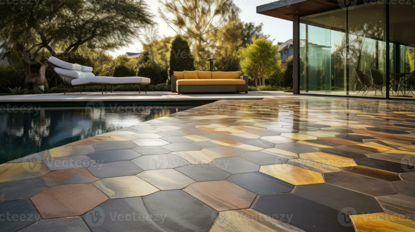 Radiant outdoor pattern, a burst of Earth's colors and shapes. Generative AI photo