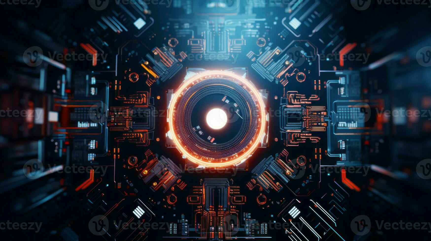 Striking machine cognition for tech visuals. Generative AI photo