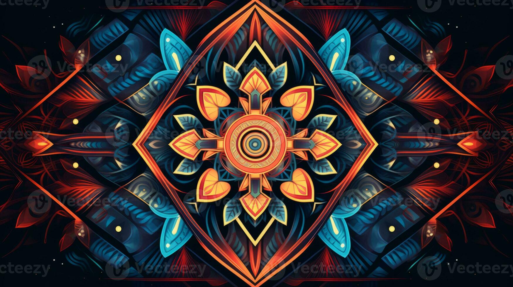 Geometric Symmetry Art. Generative AI photo