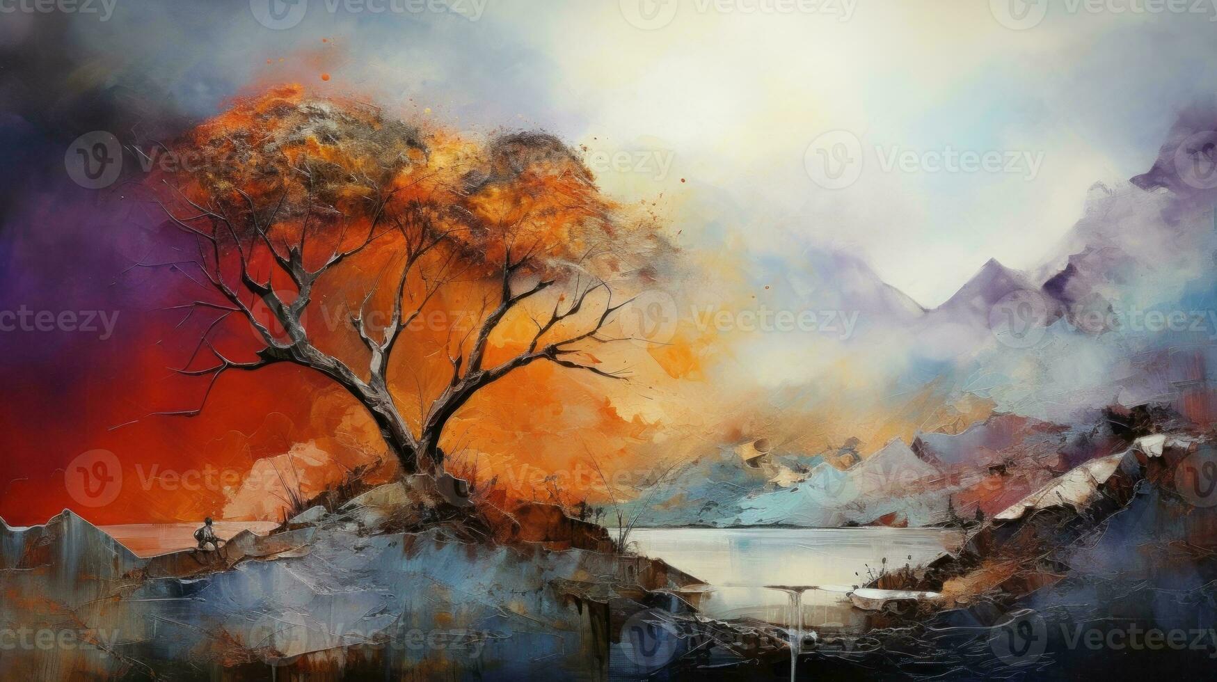 Enchanting abstract scene, essence of visual depth. Generative AI photo