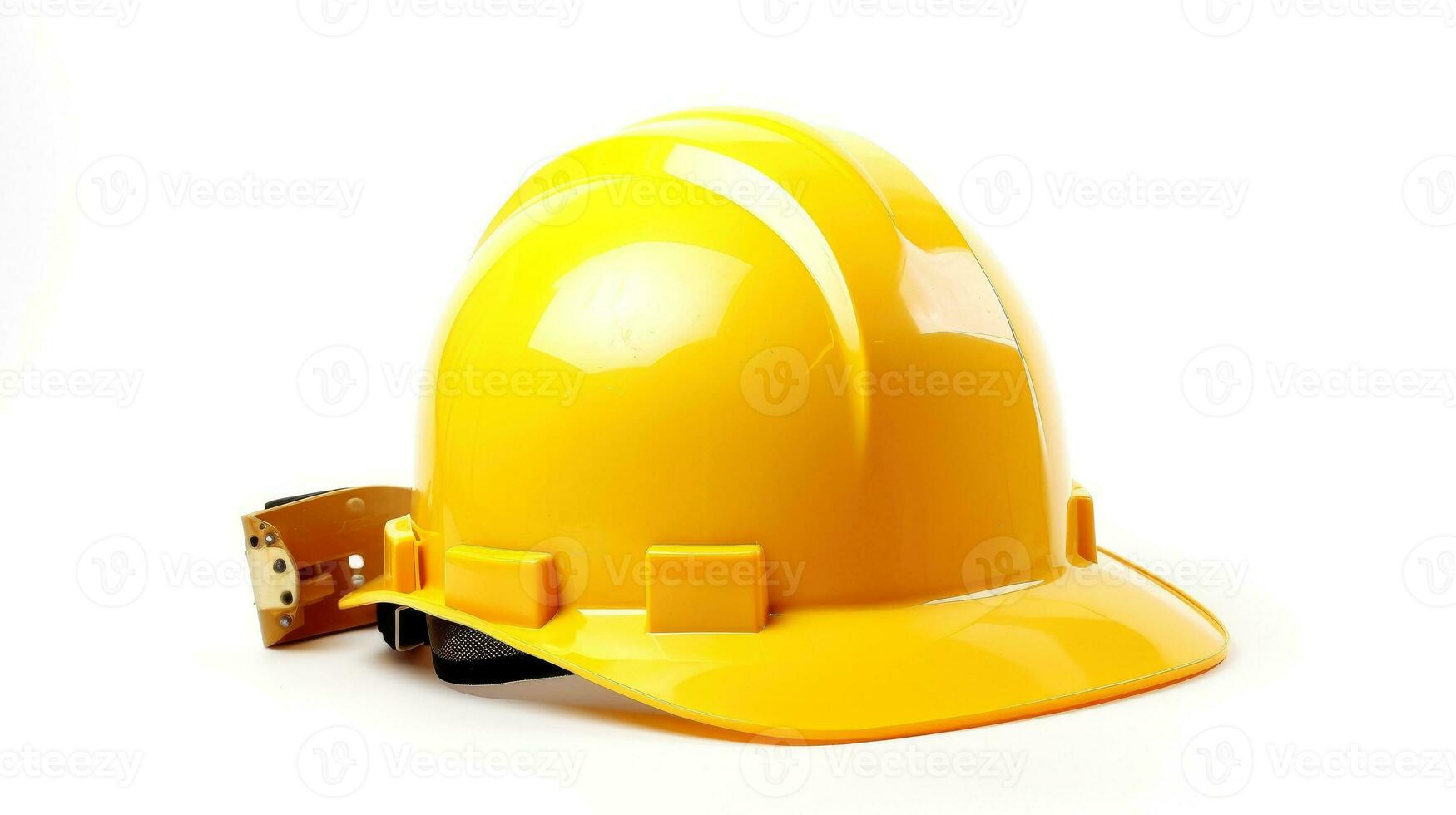 Safety yellow helmet, hard hat isolated on white background, Generative AI illustration photo