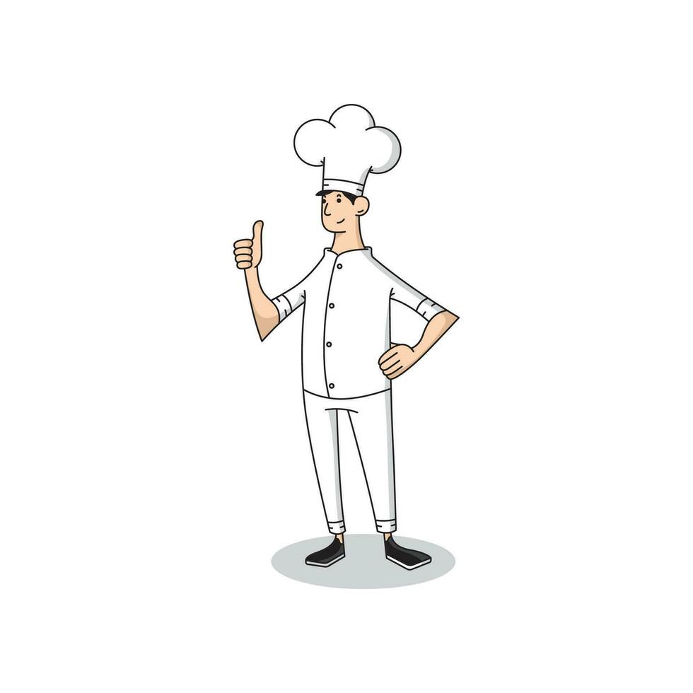 a male chef with a thumbs up vector