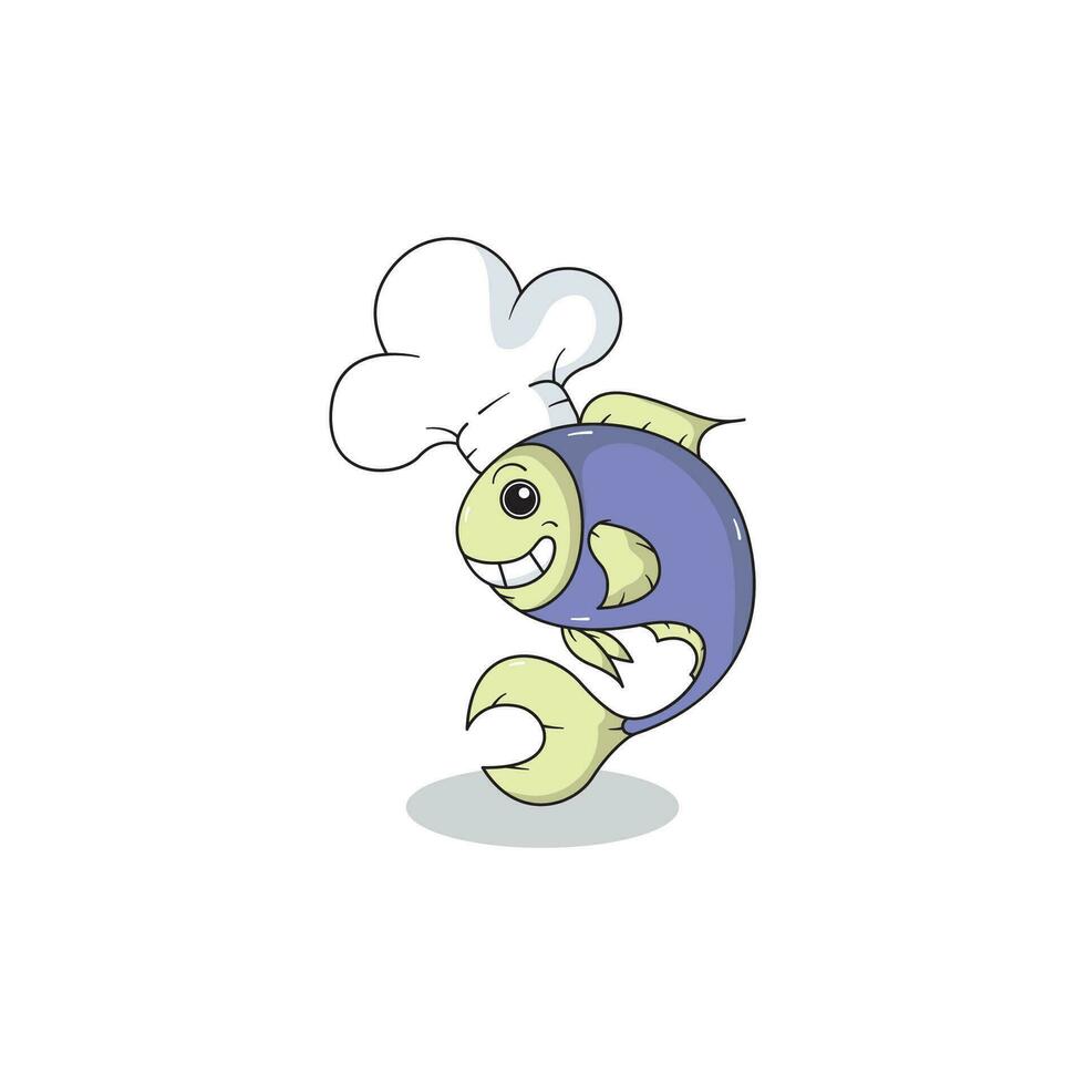 image of a cute and cute fish wearing a chef's hat 29267361 Vector Art at  Vecteezy